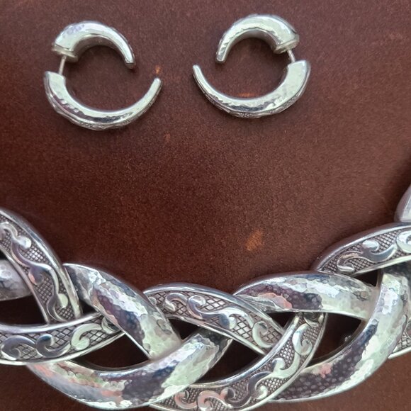 Brighton Vintage Chunky Necklace with Matching Earrings - Picture 3 of 6